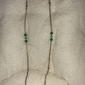 Elegant Gold and Green Beaded Necklace